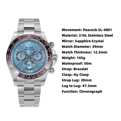 Vexaro Sugess Panda Diver Chronograph Ceramic Watch | Vexaro
