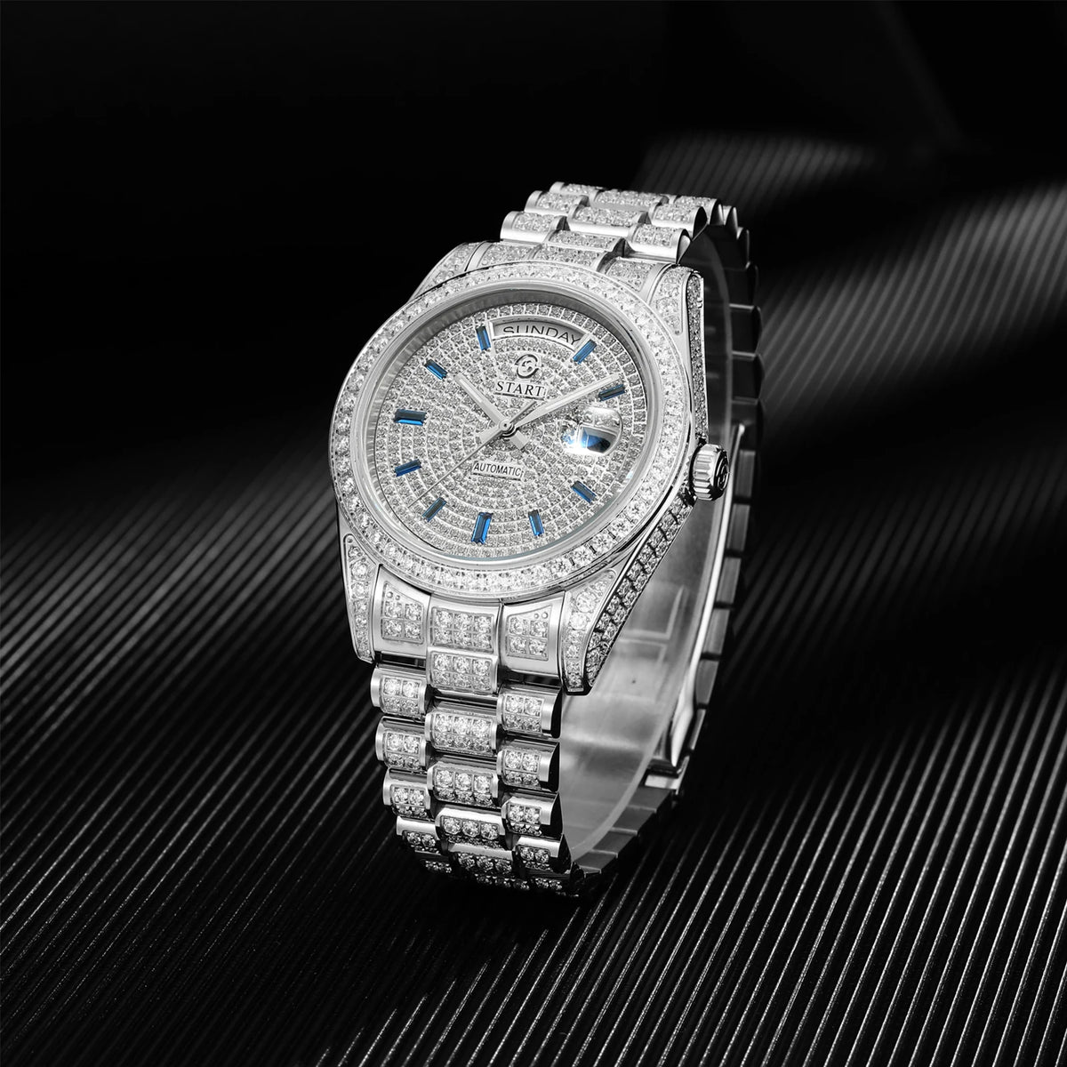Vexaroa Men's Swiss Automatic Diamond Watch | Date & Week