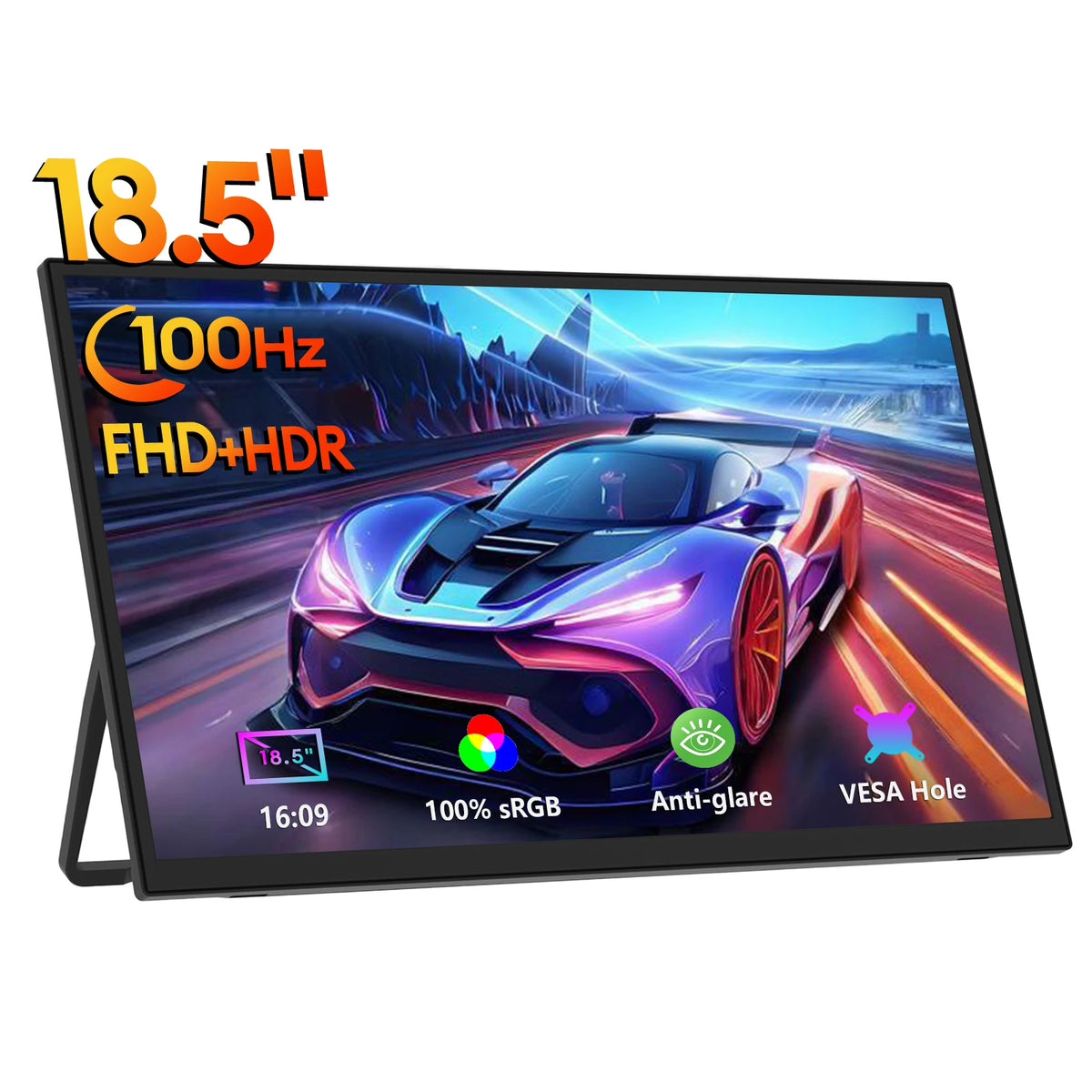 ZEUSLAP 18.5inch 1920*1080P 100Hz HDMI Type C Gaming Portable Monitor for Phone,NS, PS5, XBOX, PC, Laptop Extend Screen