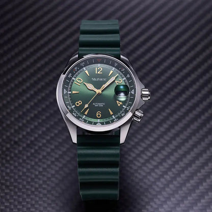 Milifortic S089 Alpinist Homage Sport Watch Men Inner Compass Bezel Rubber Strap ST2130Automatic Waterproof 39.5MM Watch for Men