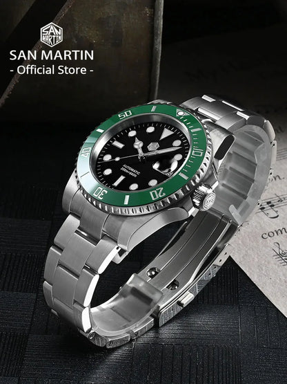 Vexaroa San Martin Upgraded Version 40mm Water Ghost Diver Watch Men Luxury Automatic Mechanical Watches Sapphire Waterproof 200m SN0017