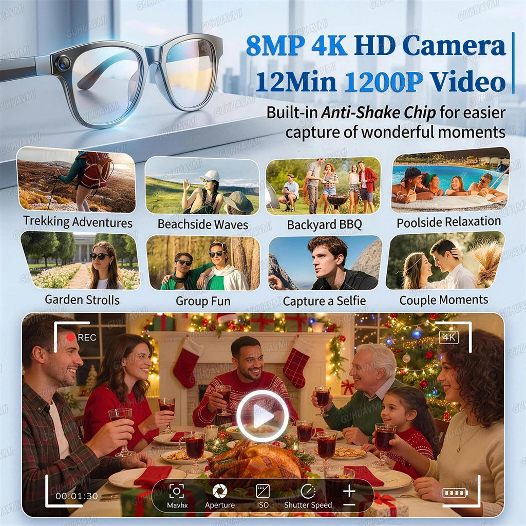 Vexaroa 4K AI camera glasses with 32GB memory and translation — product image 6