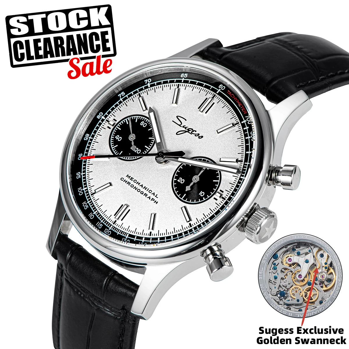 Vexaroa Pilot Chronograph Watch Seagull ST1901 Panda — product image
