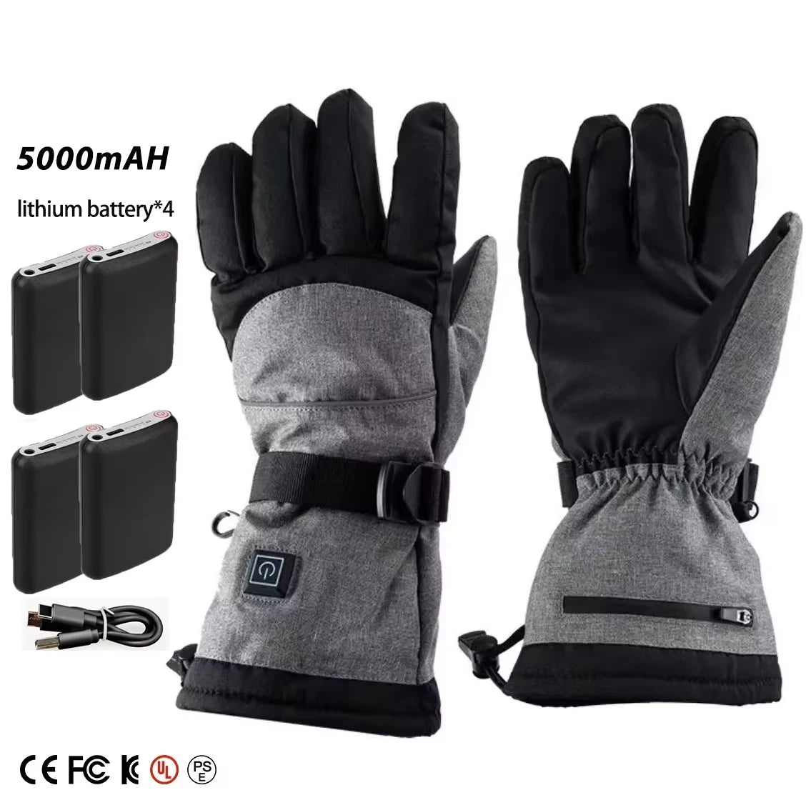 Vexaroa Electric Heated Ski Gloves 5000mAh Waterproof Winter