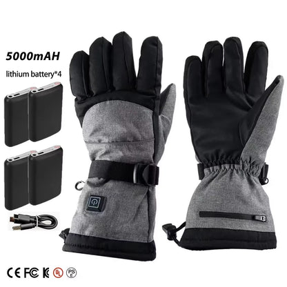 Vexaroa Electric Heated Ski Gloves 5000mAh Waterproof Winter