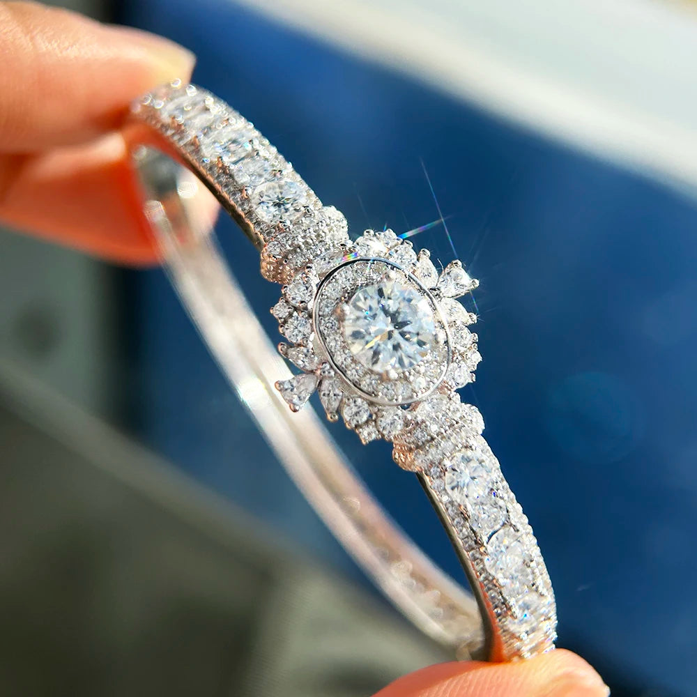 Vexaroa Moissanite Open Bangles GRA 925 Silver — product image