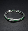 PT950 Platinum Moissanite Tennis Bracelet | Green Diamond | Vexaroa
