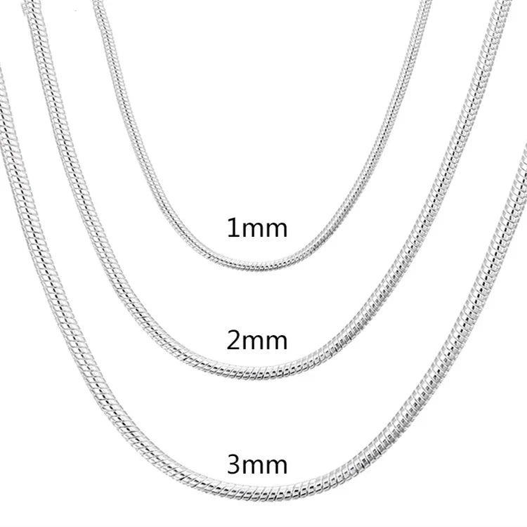 Vexaroa 925 sterling silver snake chain necklace