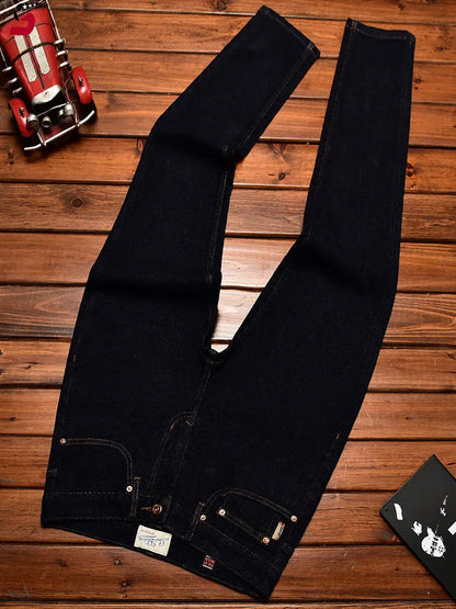 Men's Chinese-Style Embroidered Slim Jeans | Vexaroa