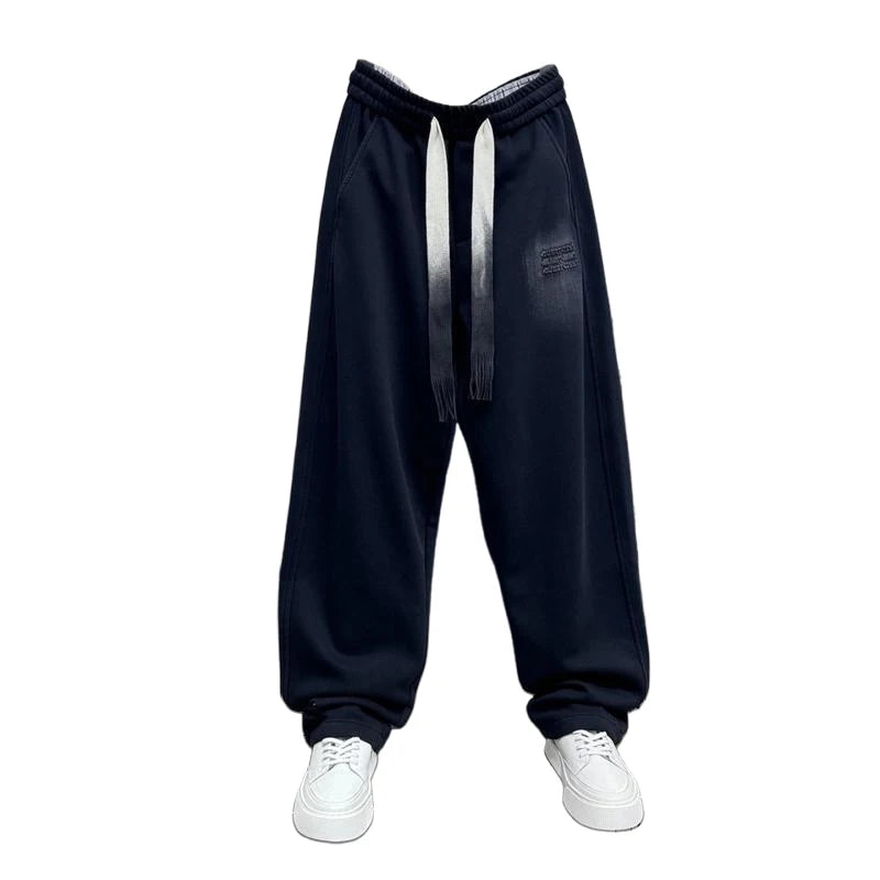 Vexaroa Men's Black Wide-Leg Casual Pants