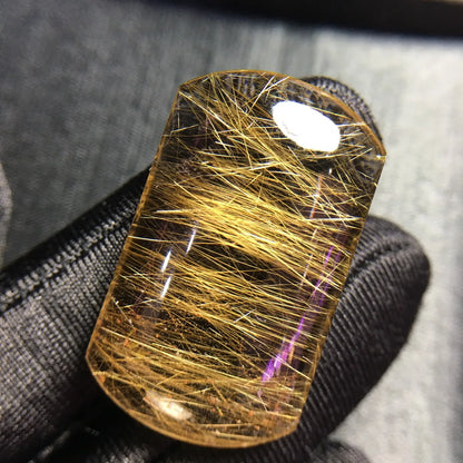 Natural Gold Hair Rutilated Quartz Necklace Pendant Jewelry For Women Lady Men Wealth Healing Crystal 35mm Gemstone Beads AAAAA