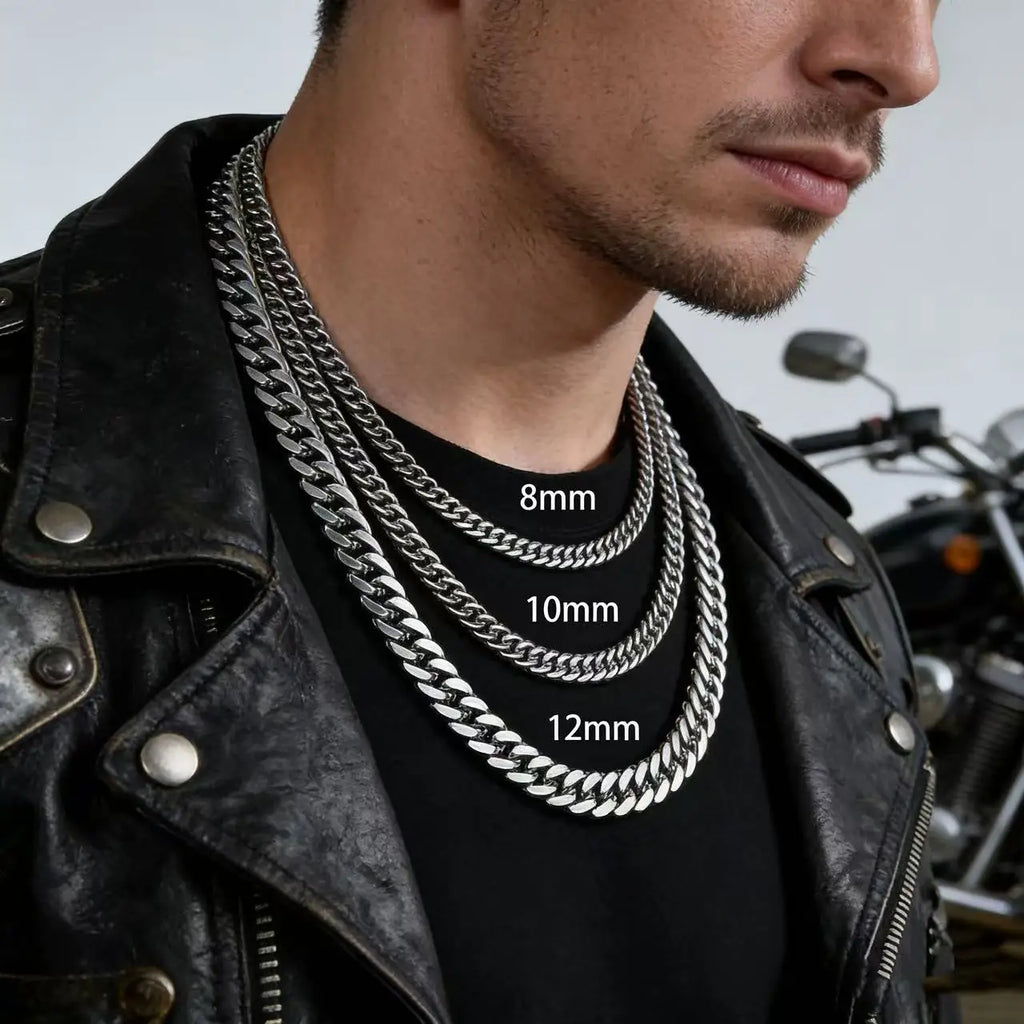 Vexaroa stainless steel Cuban link chain necklace - product gallery image 4
