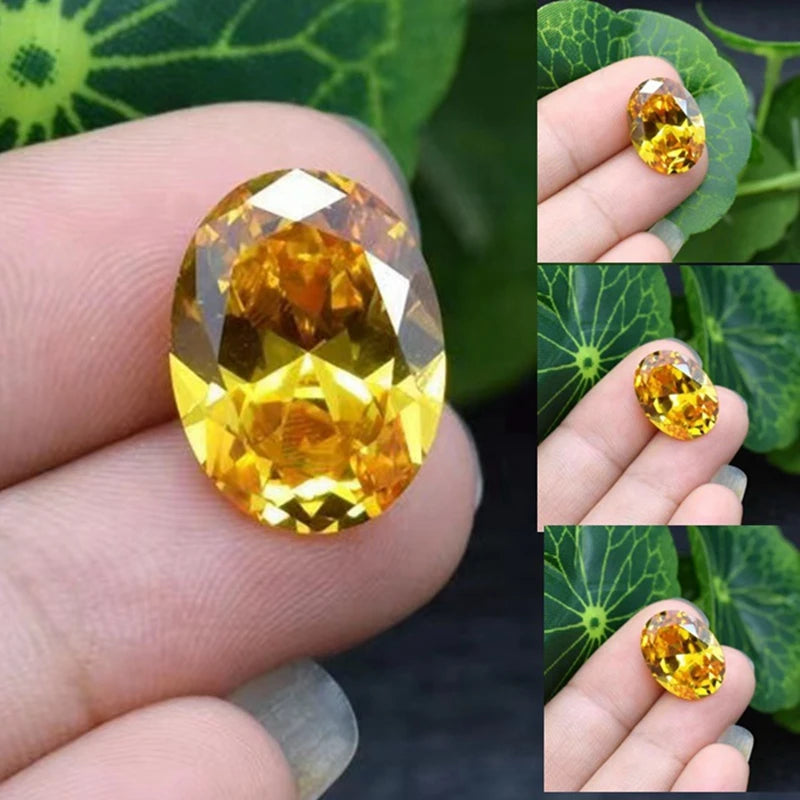 Box Set Large Yellow Sapphire 13x18mm 15.0Ct Unheated Oval Shape Natural VVS Loose Gemstone For Jewelry Making