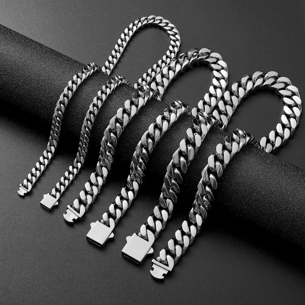 Vexaroa Gold-Tone Cuban Chain Necklace and Bracelet — Vexaroa product image 1