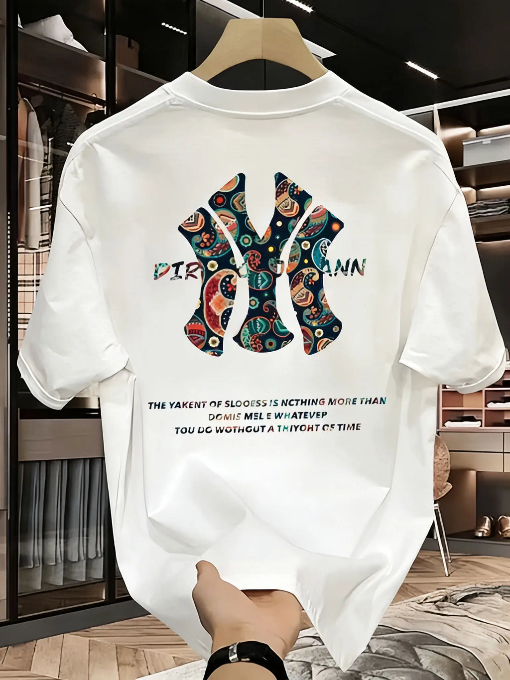 Vexaroa men's printed summer T-shirt in loose-fit style