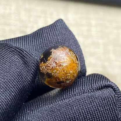 Vexaroa Natural Gold Rutilated Quartz Pendant 10mm Round Sphere