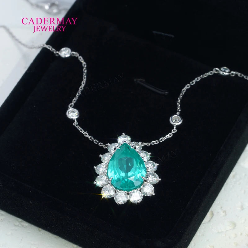 Vexaroa Pear YAG Moissanite Halo Pendant Necklace - product image 3