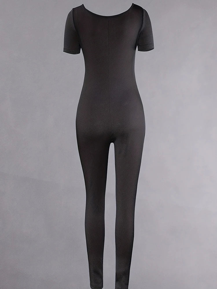 Vexaroa Bodycon Jumpsuit Romper – Short Sleeve