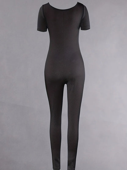 Vexaroa Bodycon Jumpsuit Romper – Short Sleeve