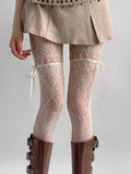Vexaroa Fishnet Suspender Thigh High Stockings | White Tights