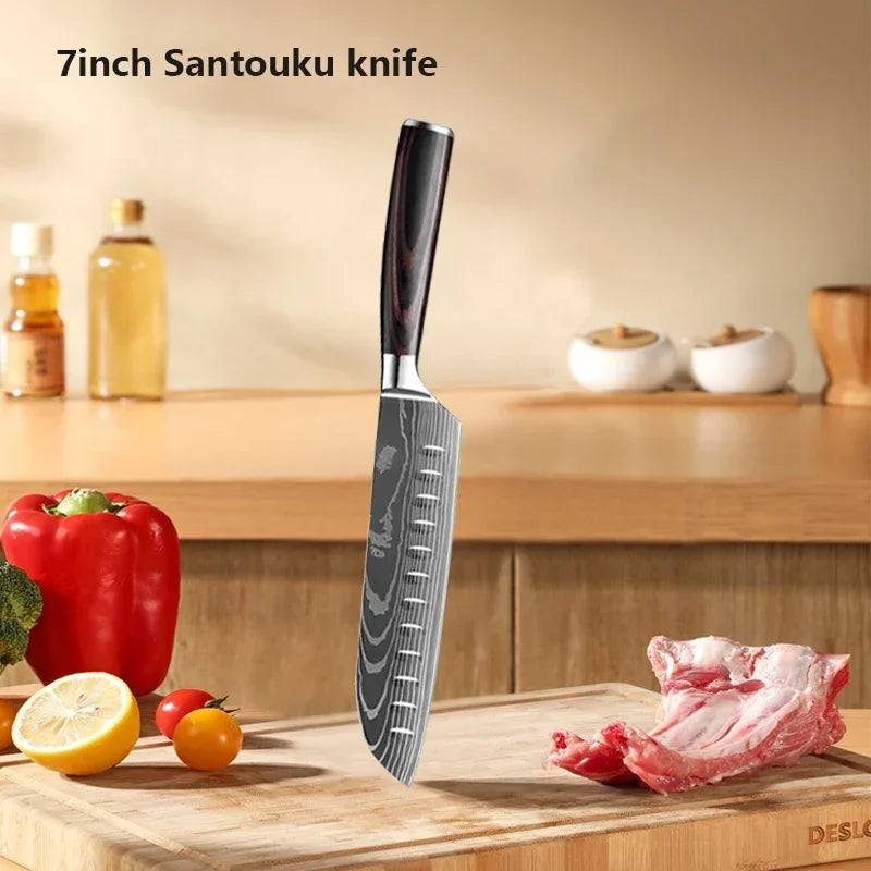 Vexaroa Professional Japanese Kitchen Knife Set with Covers