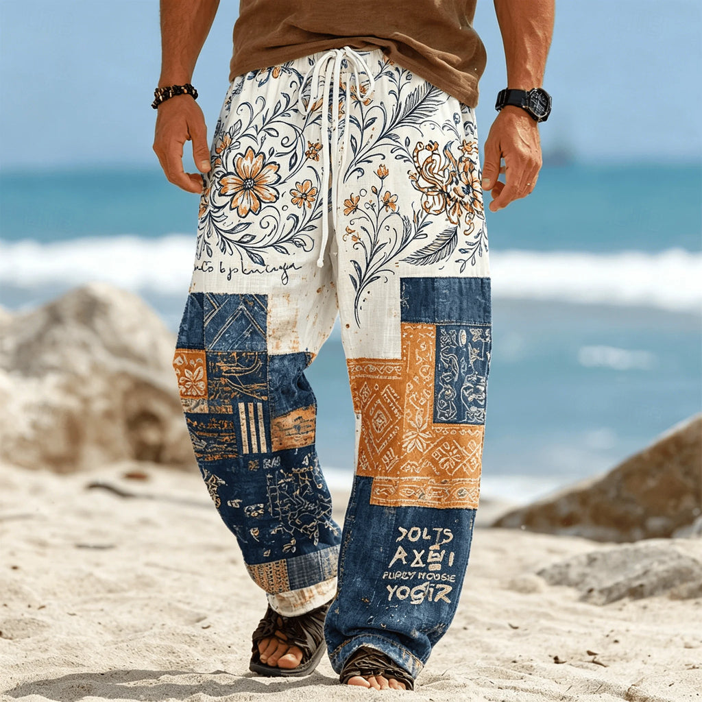 Vexaroa Men's Tribal Patchwork Drawstring Pants — product image 55