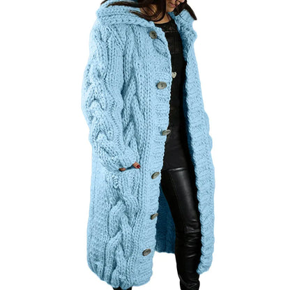 Fashion Solid Knit Cardigan For Women Casual Long Sleeve Turn-down Collar Button Sweater Coat Tops Lady Office Womens Clothing