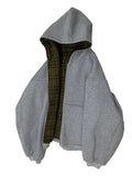Vexaroa Men's Oversized Reversible Hoodie – Plaid Lined