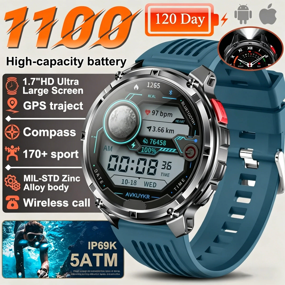 Vexaroa T-REX3 Ultra GPS AMOLED Smartwatch — product image 8