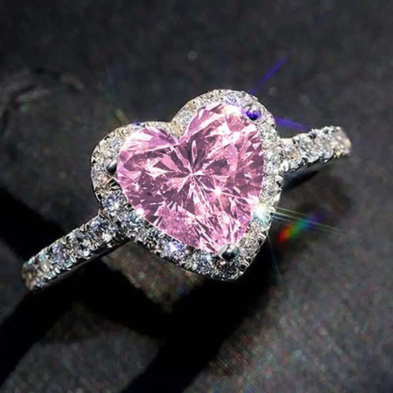Vexaroa Heart CZ Engagement Ring with Red or White Stone — Vexaroa product image 6