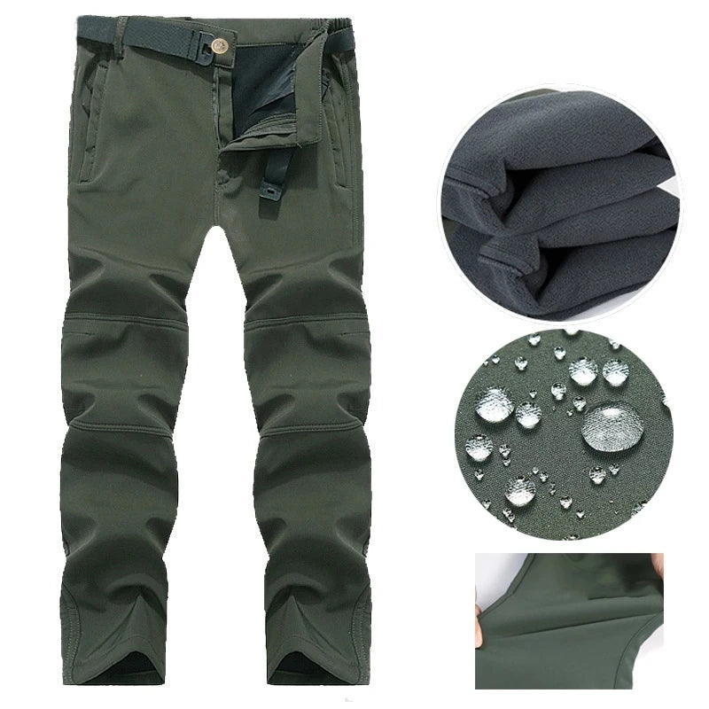 Vexaroa Men's SoftShell Fleece Jacket & Pants Windproof Set