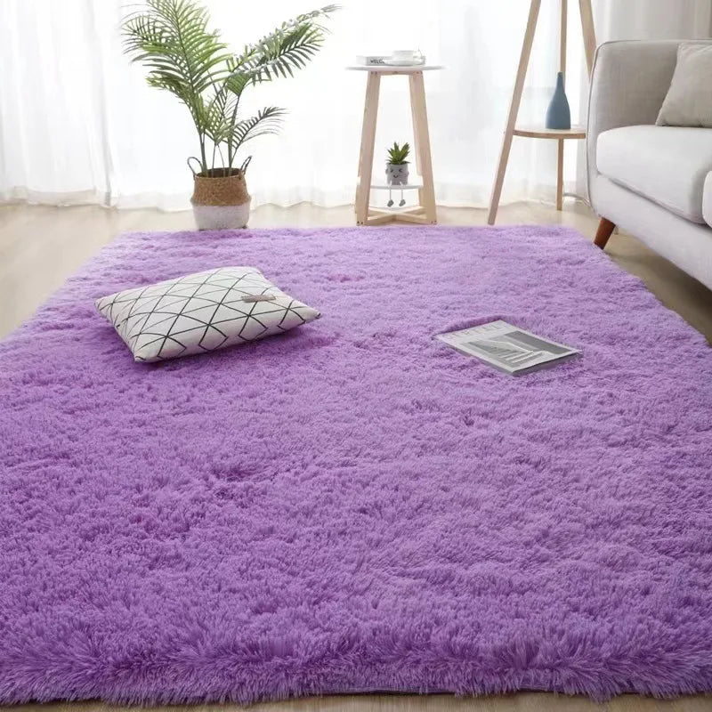 VIKAMA black Area Plush for Bedroom, Living Room Fluffy Rug, Large Area Rug Shag Shaggy Carpet Soft Plush Furry Bedside Rug