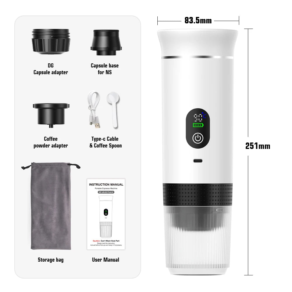 Vexaroa DENOKIN 3-in-1 Portable Espresso Coffee Maker