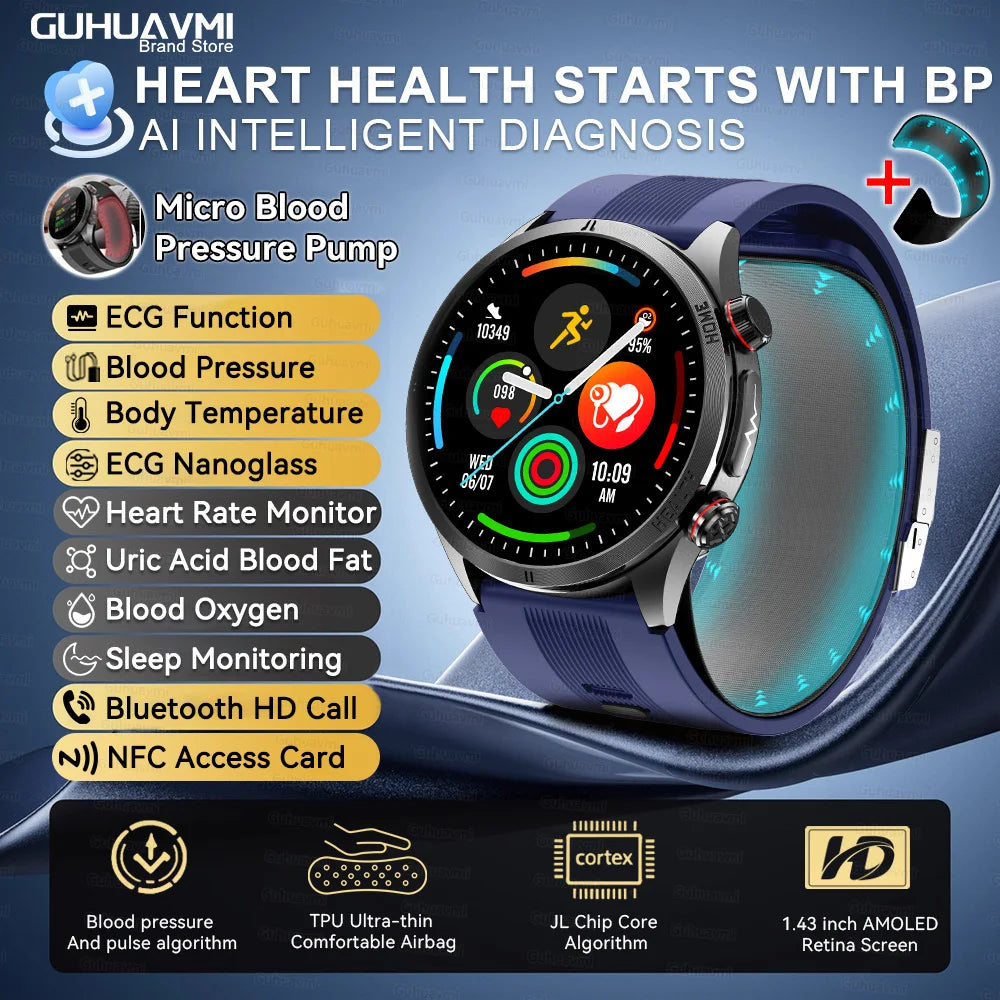 Vexaroa Air Pump Blood Pressure & ECG Smartwatch