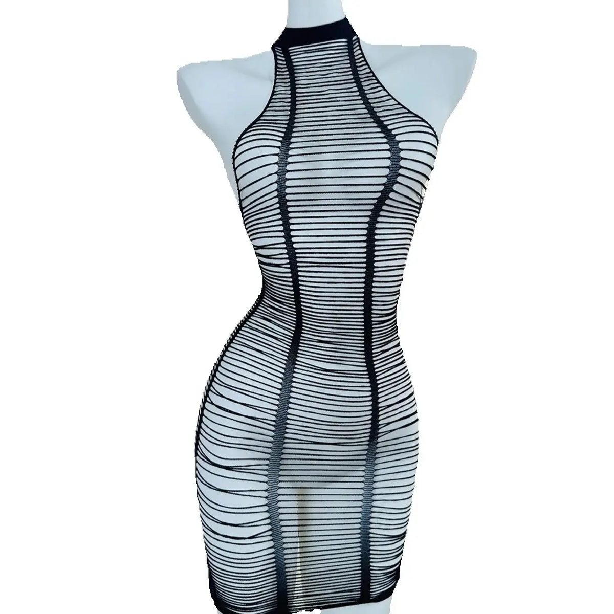 Vexaroa Women's Fishnet Cover-Up Bodycon Dress Lingerie