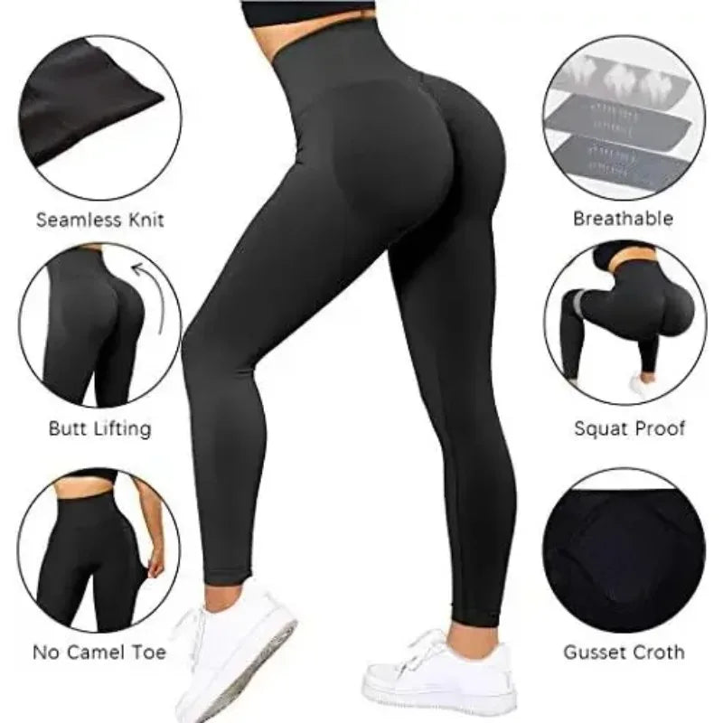 Vexaroa Seamless Knit High Waist Hip Lifting Gym Running