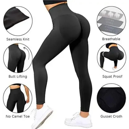 Seamless Knitted Leggings Women High Waist Sports Pants  High Elastic Gym Workout Running Leggings Sexy Hip Liftting Leggings