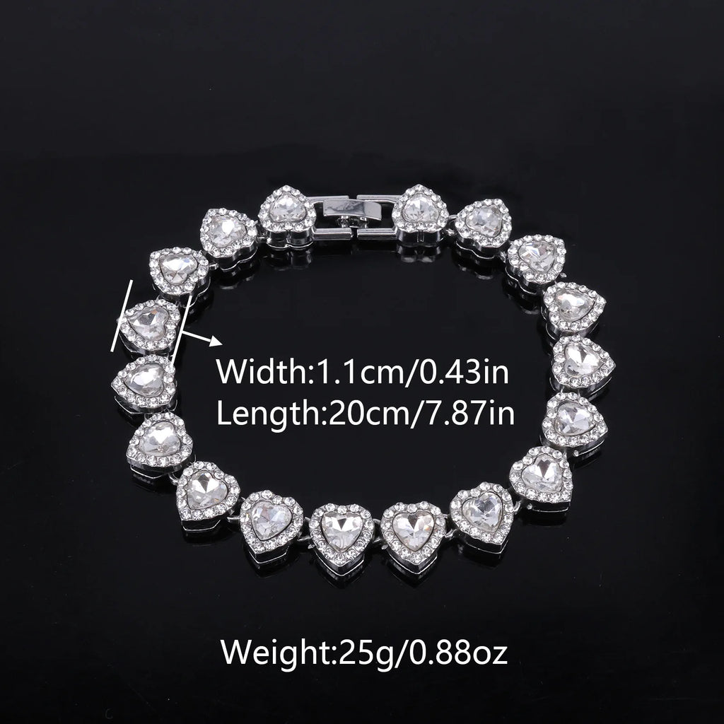 Vexaroa Heart Rhinestone Tennis Chain Jewelry Set — Vexaroa product image 4