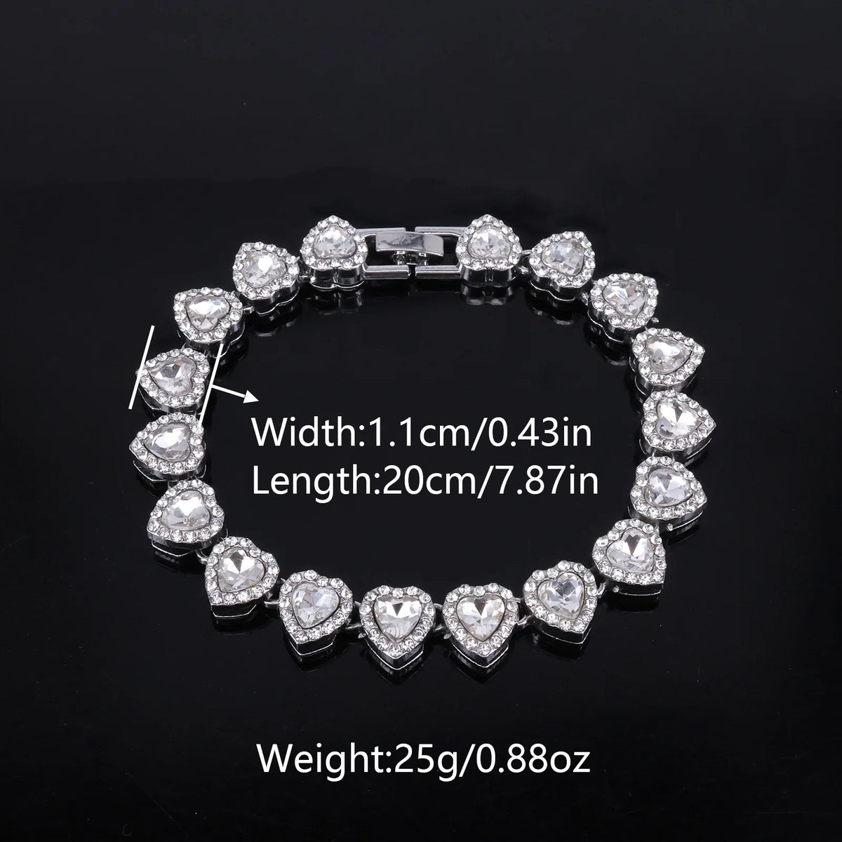 Vexaroa Heart Rhinestone Tennis Chain Jewelry Set — Vexaroa product image 4