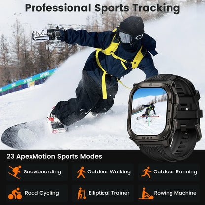 KOSPET Tank M4 Smart Watch for Men Stainless Steel 6-Sat GPS Offline Maps 100M Waterproof 24/7 Health Monitor for Android iOS
