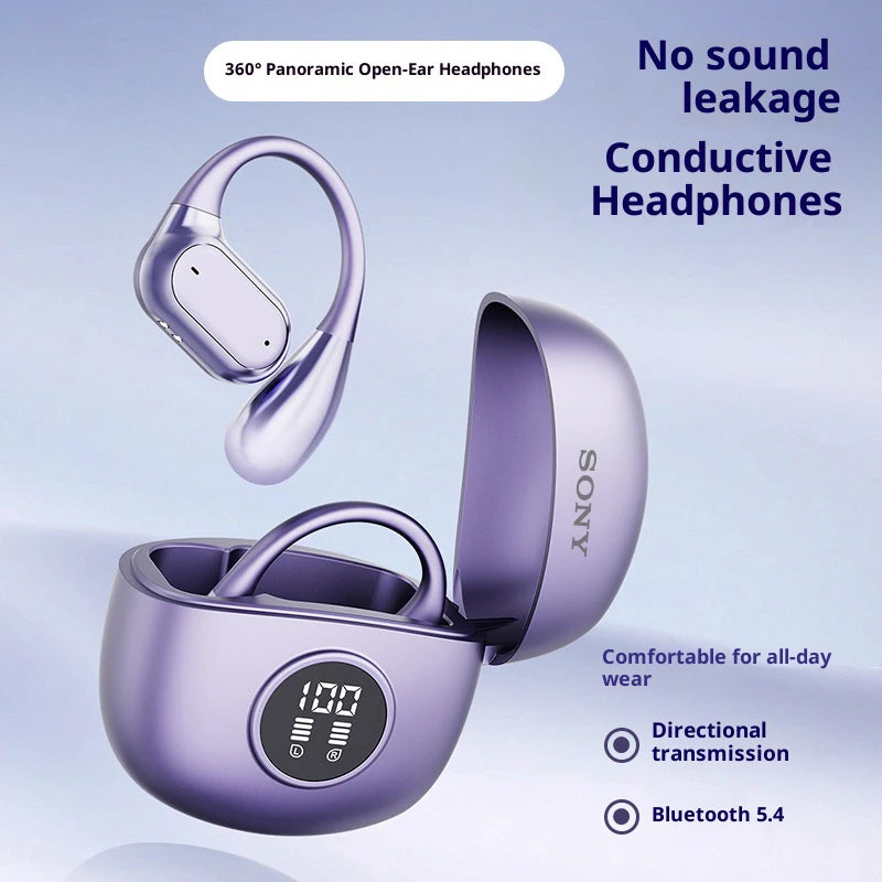 Vexaroa Bluetooth 5.4 ear-hook wireless earbuds with LED display