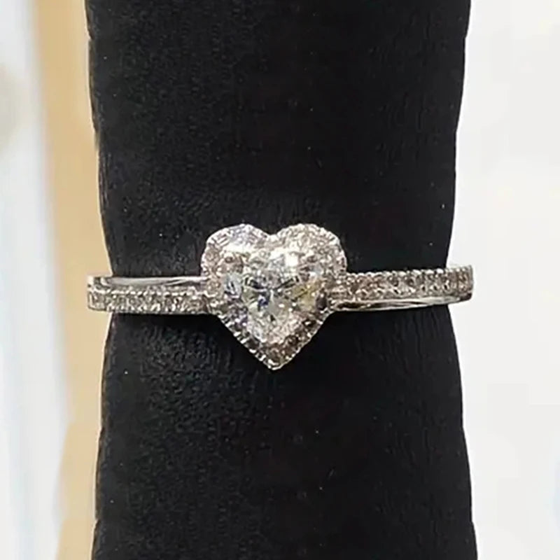 Vexaroa Silver-Tone Heart CZ Engagement Ring — Vexaroa product image 5