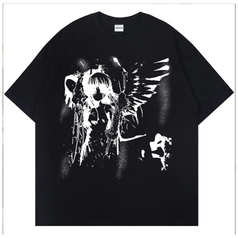 Vexaroa Womens Retro Angel Oversized T-Shirt product photo, view 6