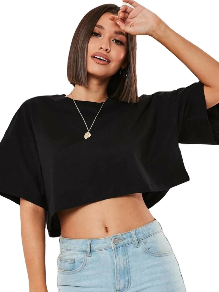 Vexaroa Womens Cotton Fitness Crop T-Shirt product photo, view 43