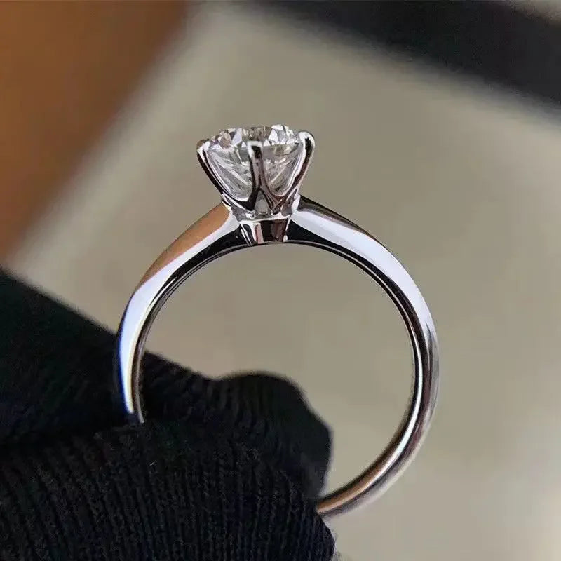 Vexaroa 925 Silver-Style Moissanite Solitaire Ring — Vexaroa product image 4
