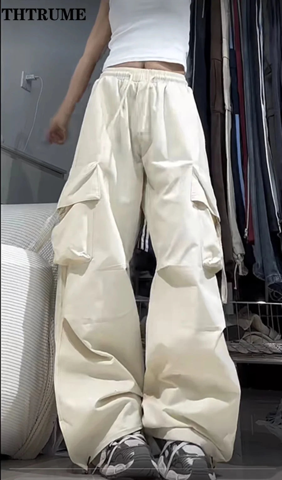 Vexaroa Women's Oversized Retro Streetwear Joggers