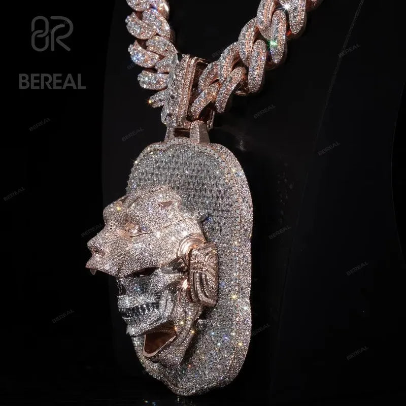 Vexaro Skull Pendant Necklace Red Eye Moissanite Hip Hop Iced