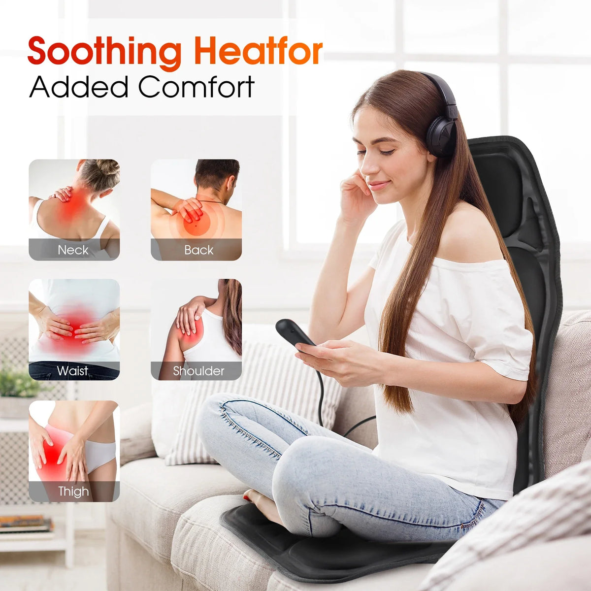 Vexaroa heated vibration massage chair cushion – product view 3