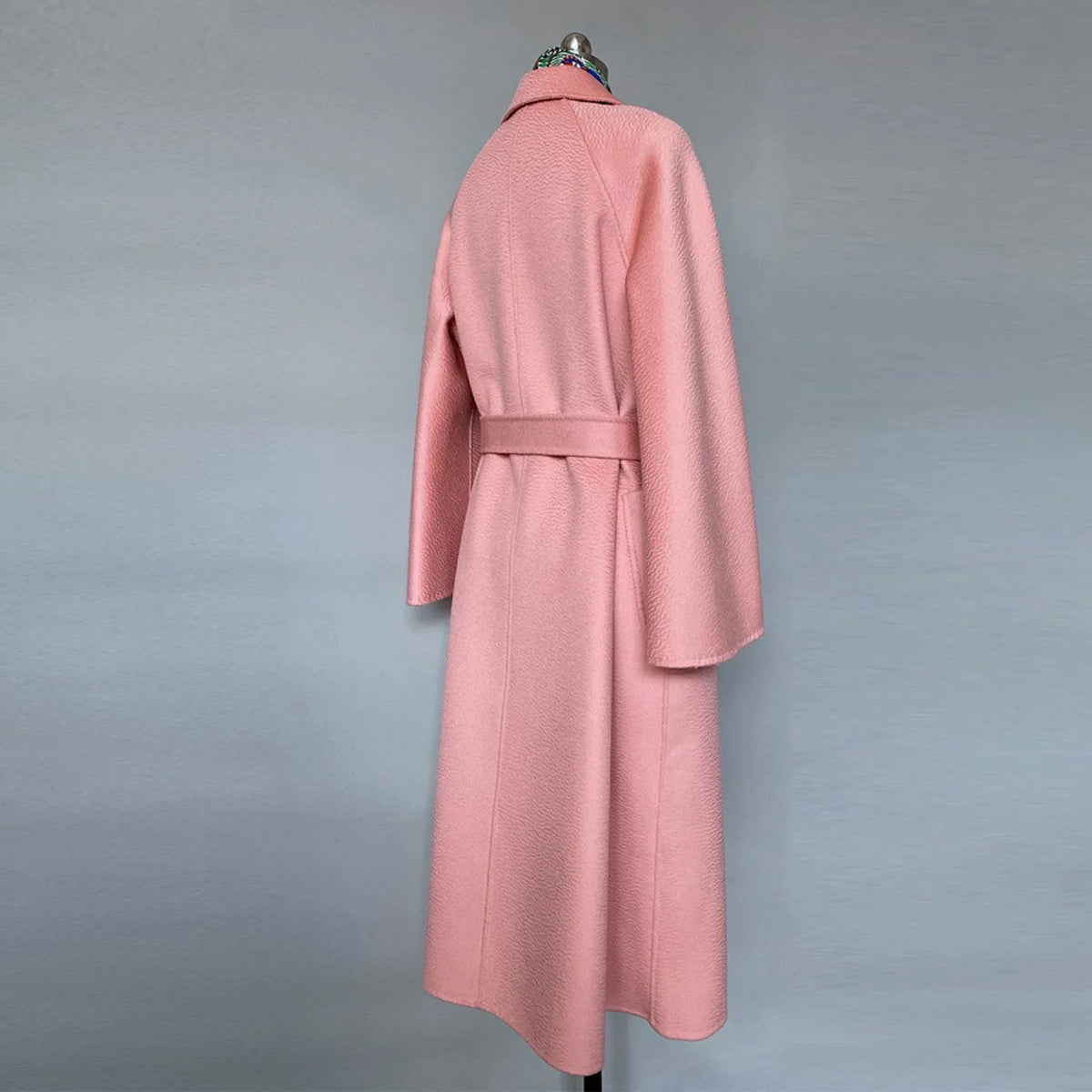 Women's Long Water Ripple Double-Faced Wool Wrap Coat at Vexaroa