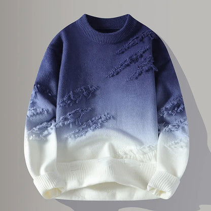 Vexaroa Men's Thick O-Neck Knit Sweater – Warm Winter Wool Pullover